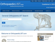 Tablet Screenshot of orthopaediclist.com